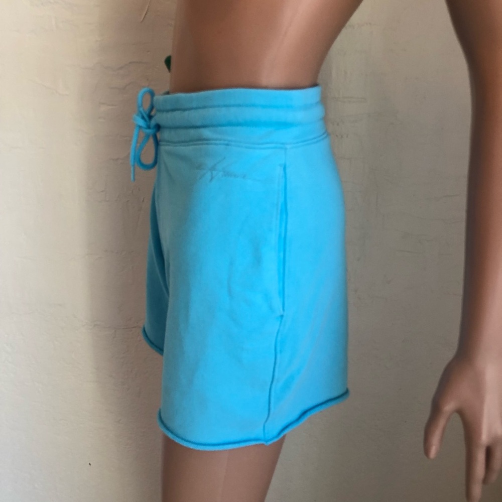 Hollister Teal Blue Terry Shorts Drawstring Elastic Waist Women’s Size M Casual